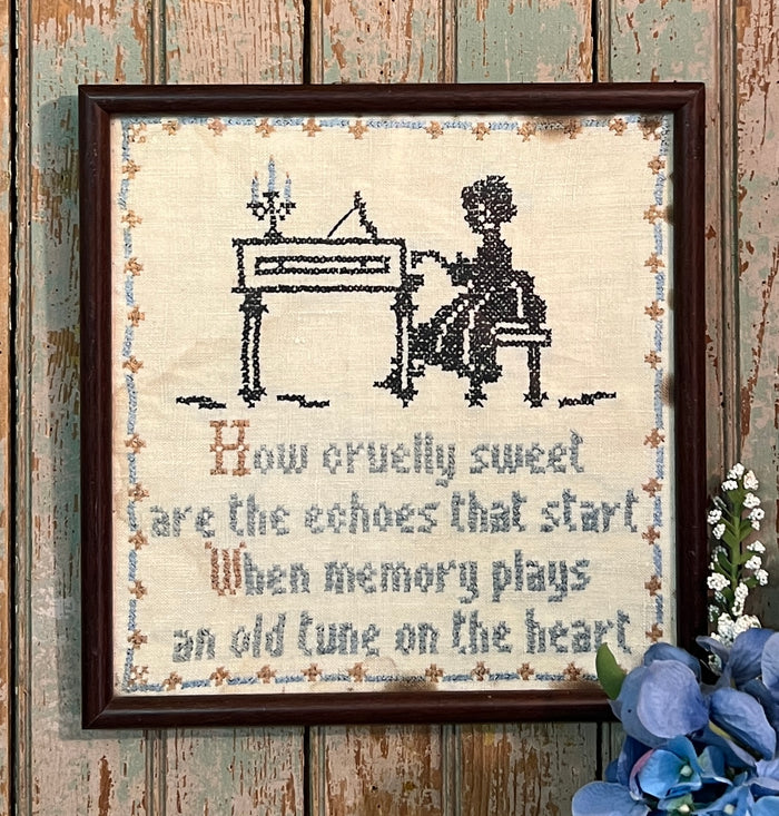 HH-66 Vintage "How Cruelly Sweet..." Framed Stitchery