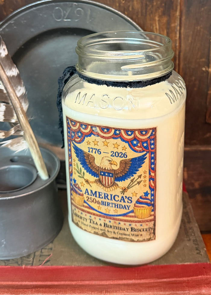 HSC-01 "1776-2026" Eagle Jar Candle - Liberty Tea & Birthday Biscuits