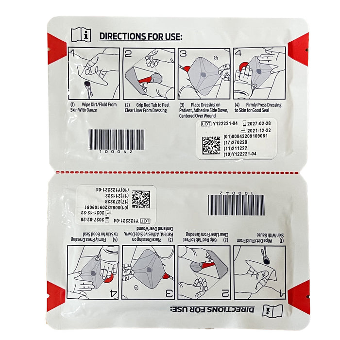 Hyfin Vented Chest Seal back of package