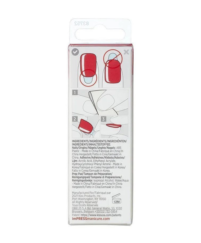 ImPRESS Color One Step Press-On Manicure Kit Reddy Or Not 013, 1 Pack - Makkah Pharmacy