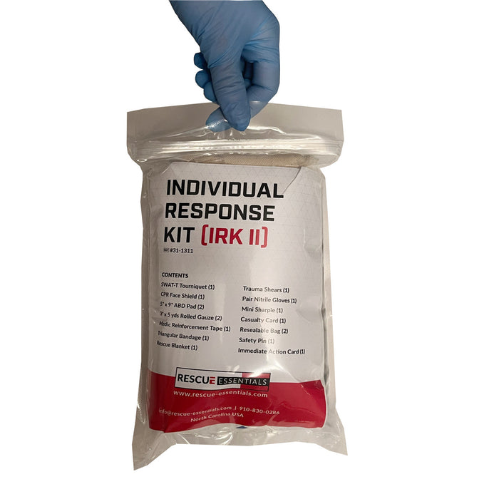 Individual Response Kit II, showing size in hand