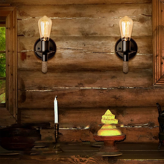 Industrial Rope Wall Sconce – Retro Iron E27 Wall Lamp Fixture | NordaLight