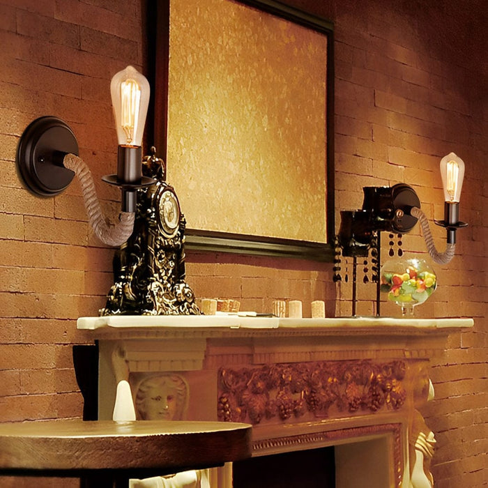 Industrial Rope Wall Sconce – Retro Iron E27 Wall Lamp Fixture | NordaLight