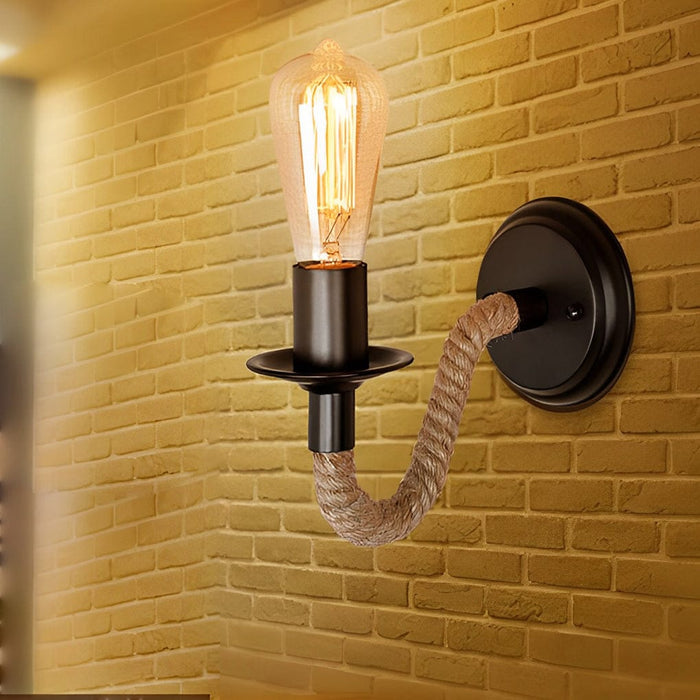 Industrial Rope Wall Sconce – Retro Iron E27 Wall Lamp Fixture | NordaLight