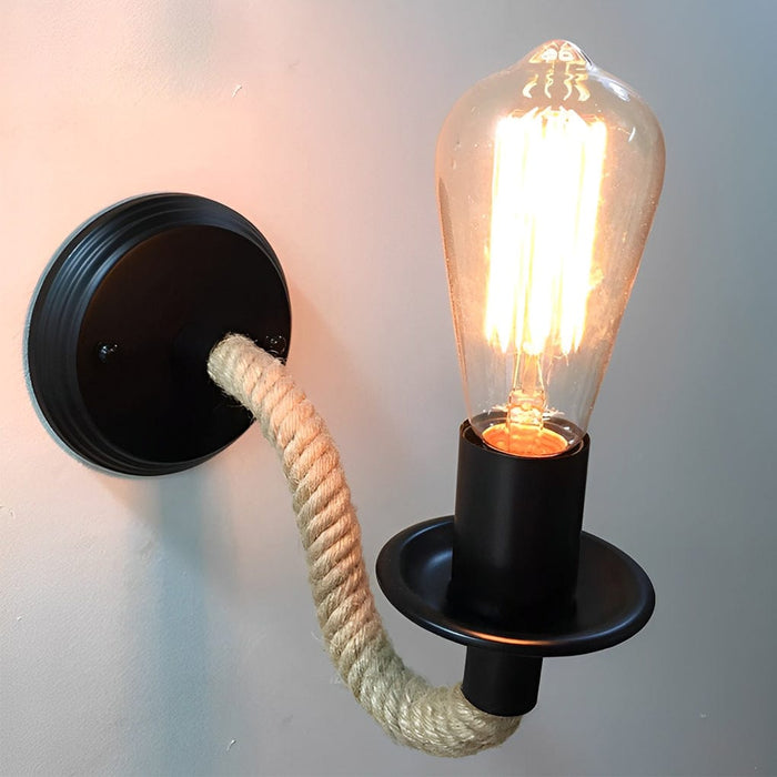 Industrial Rope Wall Sconce – Retro Iron E27 Wall Lamp Fixture | NordaLight