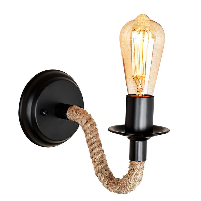 Industrial Rope Wall Sconce – Retro Iron E27 Wall Lamp Fixture | NordaLight