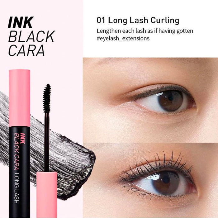 Peripera Ink Black Cara AD #01 LONG LASH CURLING Nudie Glow Australia
