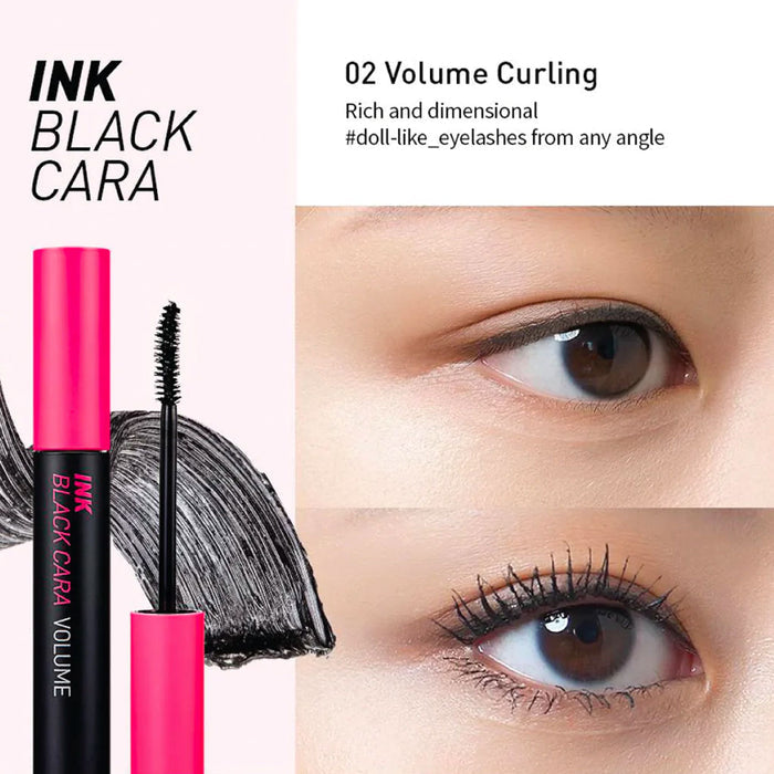 Peripera Ink Black Cara AD #02 VOLUME CURLING Nudie Glow Australia