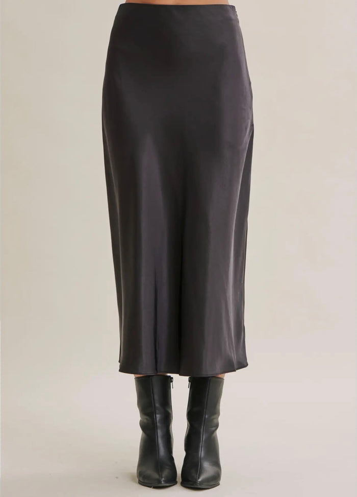 Isa Moonlit Thick High Quality Silky Satin Bias
Cut Maxi Skirt