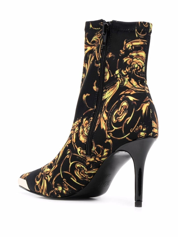 VERSACE JEANS COUTURE WOMEN Baroque Print Ankle Boots - MAISONDEFASHION.COM