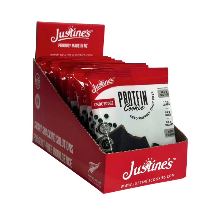 Justine's Protein Cookie Chocolate Fudge - 60g x 12s Justine's