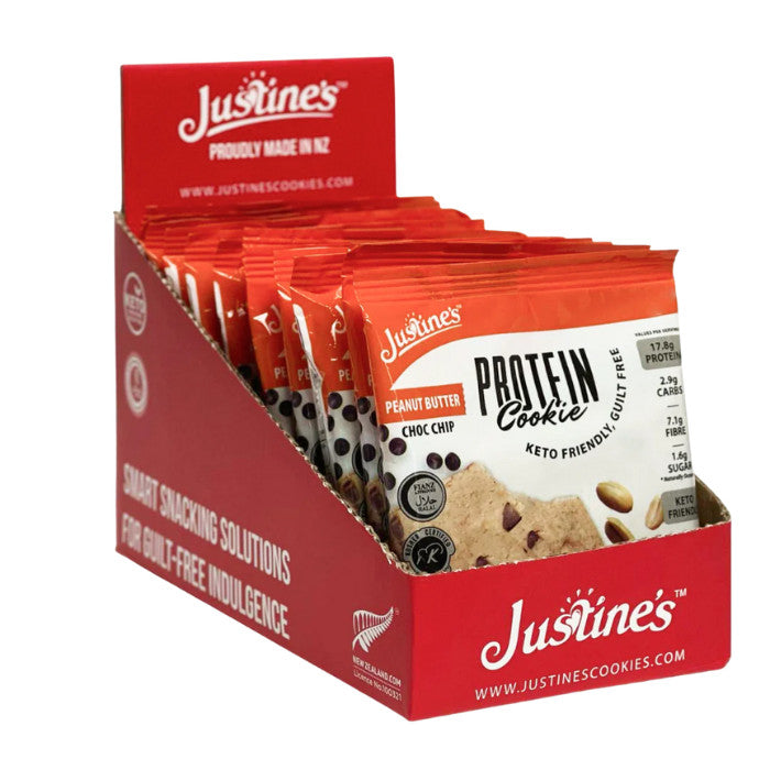 Justine's Protein Cookie Peanut Butter Chocolate Chip - 60g x 12s Justine's