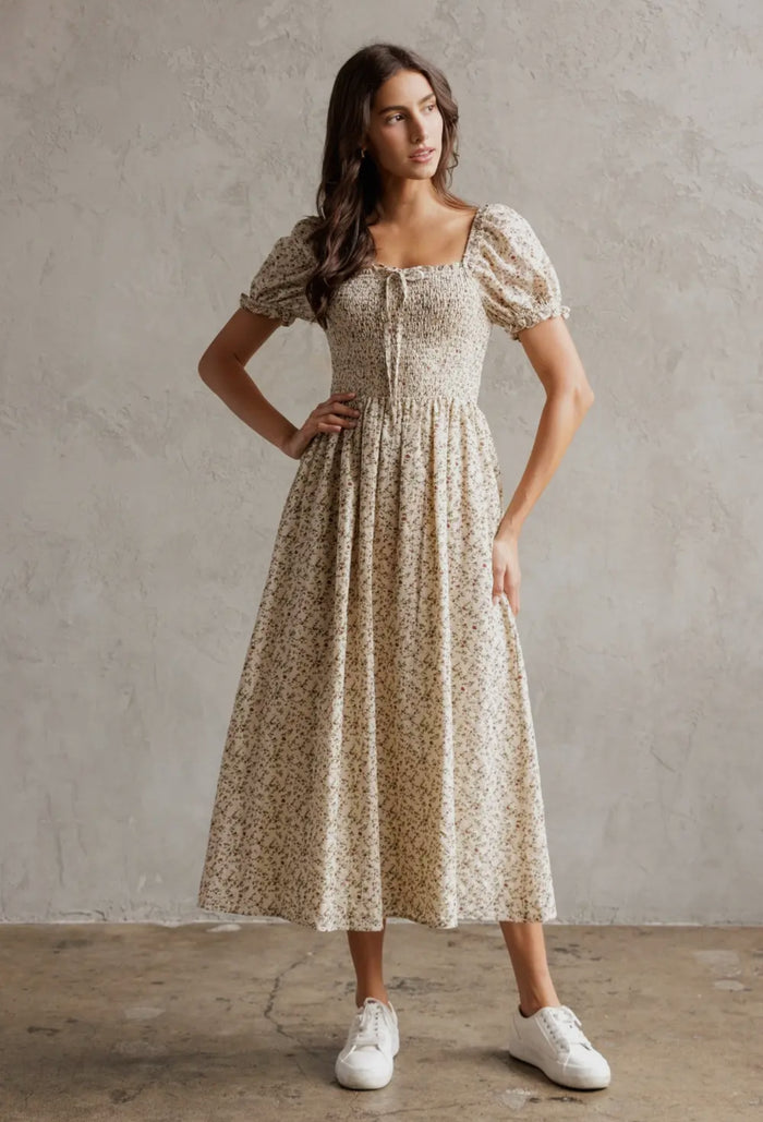 Keyli Floral Smocked Midi Dress