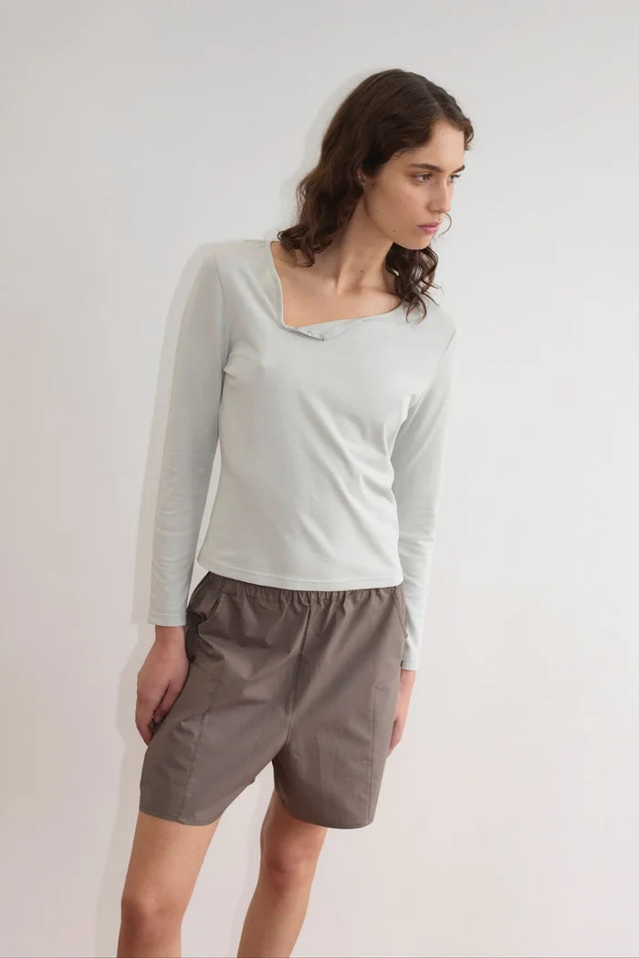 Khaki Check Pleat Short