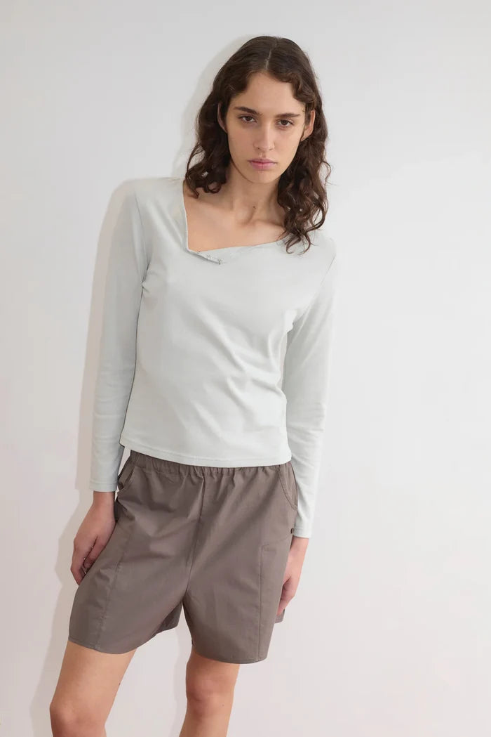 Khaki Check Pleat Short