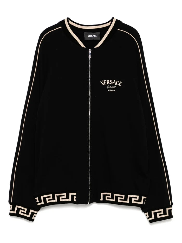 VERSACE KIDS Boys Studded Medusa Kids Zip Sweatshirt Black - MAISONDEFASHION.COM