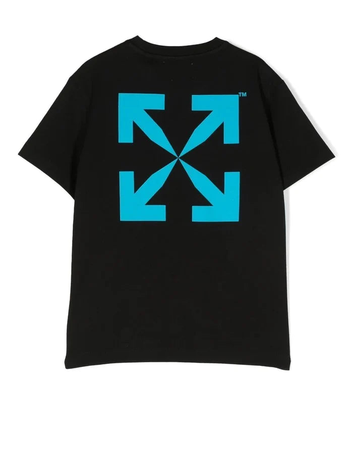 OFF-WHITE KIDS Elements Tee S/S Black Blue - MAISONDEFASHION.COM
