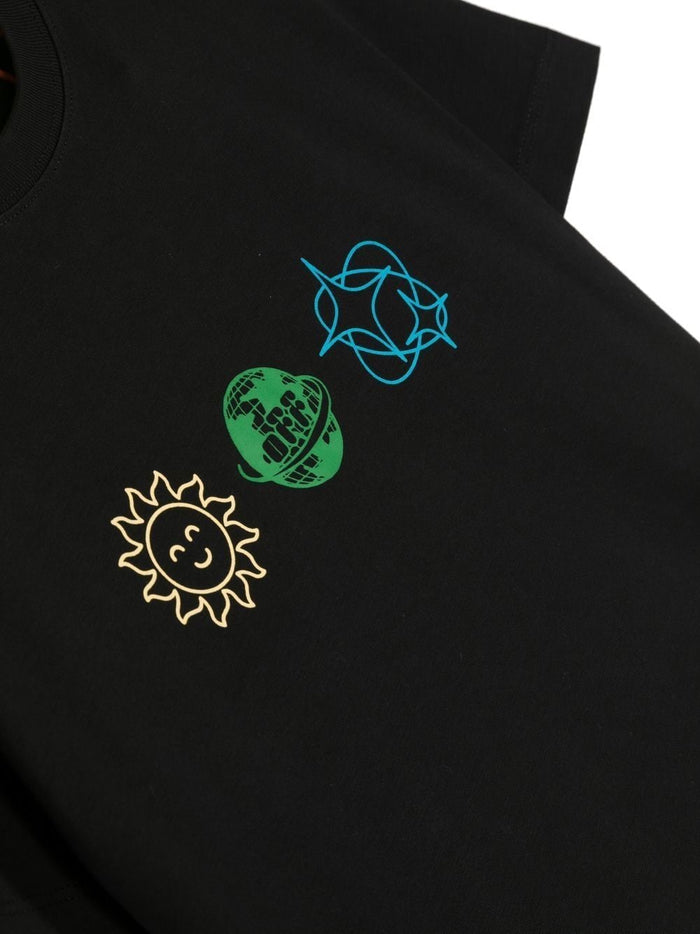 OFF-WHITE KIDS Elements Tee S/S Black Blue - MAISONDEFASHION.COM