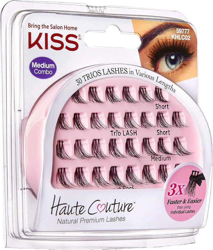 Kiss Haute Couture Trio Eye Lashes Khlc02, 30 Pieces