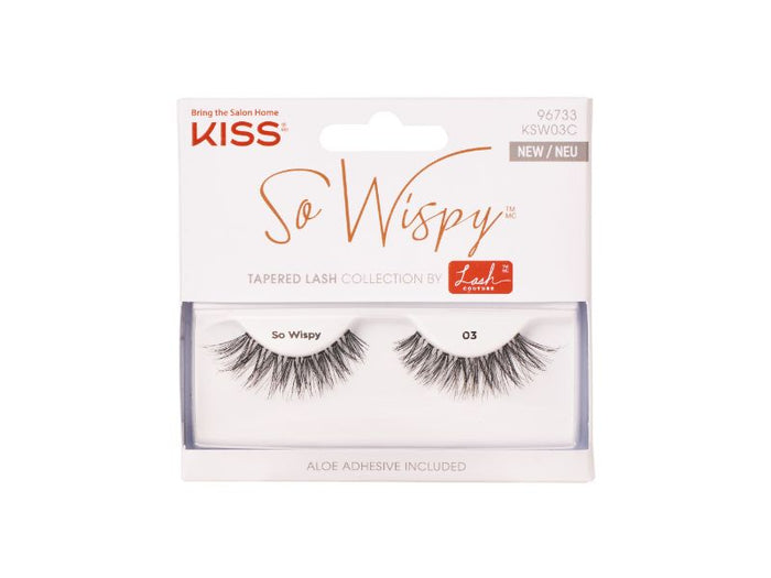 Kiss So Wispy Tapered Lashes with Aloe Adhesive 03, 1 Pack - Makkah Pharmacy