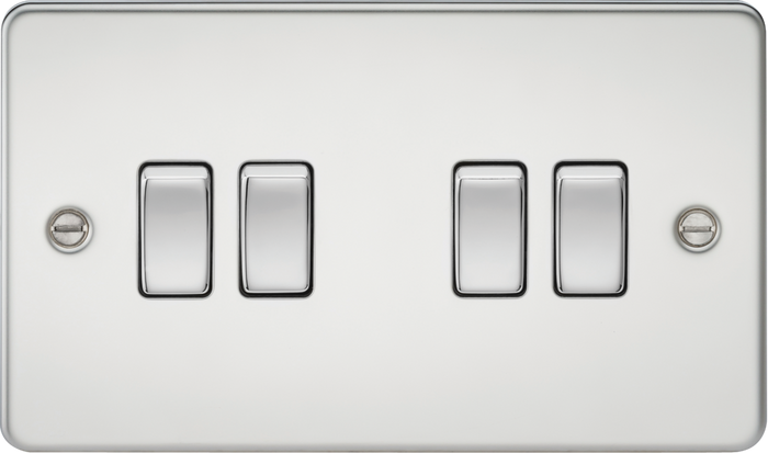 Knightsbridge MLA FP4100PC Flat plate 10AX 4G 2-way switch - polished chrome