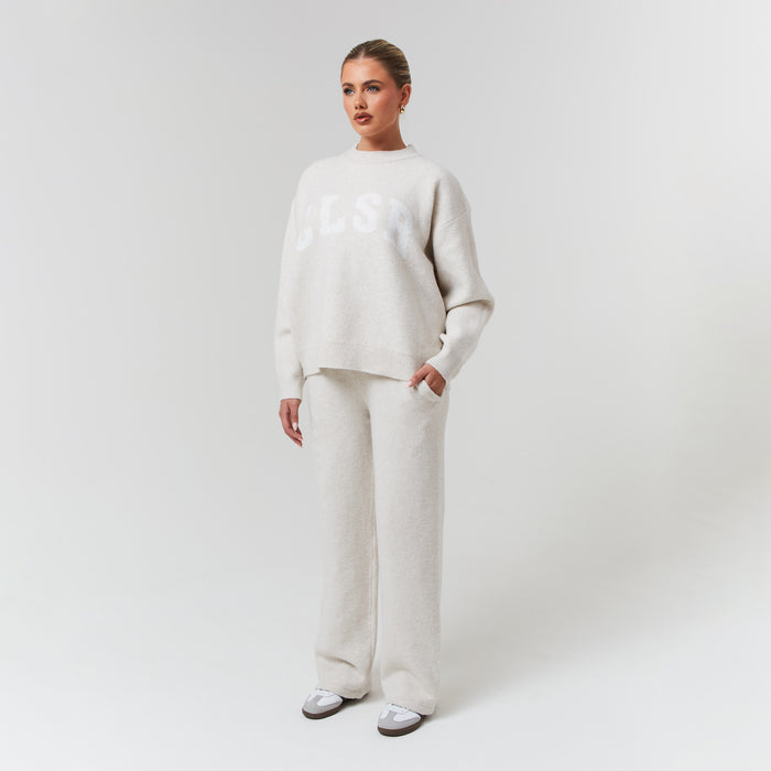 Knit Open Hem Jogger | Oatmeal