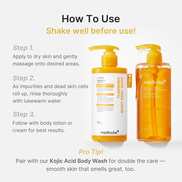 Medicube Kojic Acid Turmeric Body Peel Shot Nudie Glow Australia