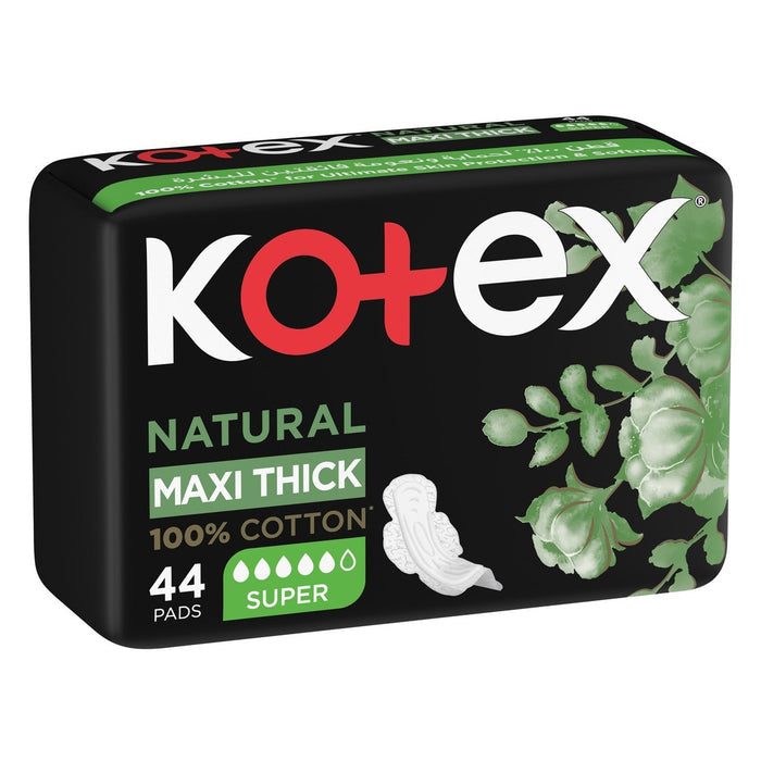 Kotex Natural Cotton Maxi Thick Super With Wings 44Pcs