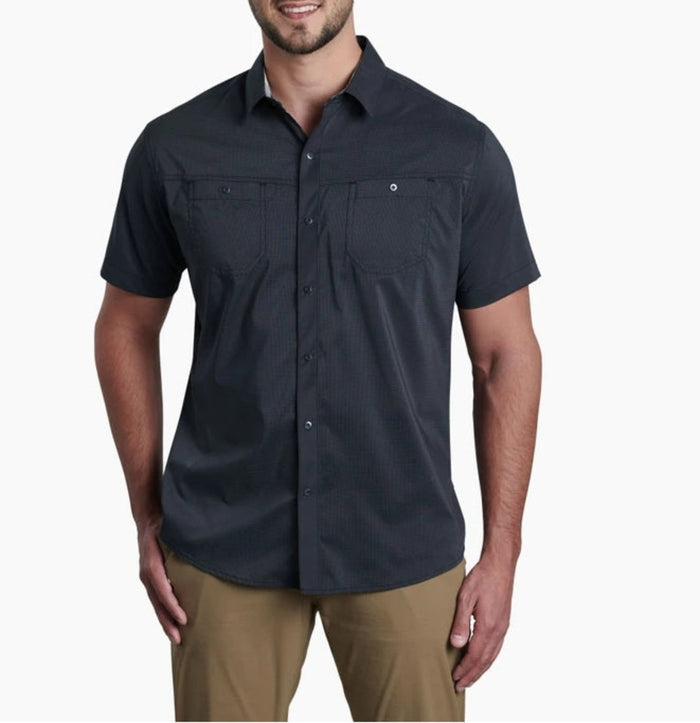 KÜHL Men's STEALTH 3 Pocket Snap-Front Short Sleeve Work Shirt Work Shirts KUHL Blackout 2XL Reg