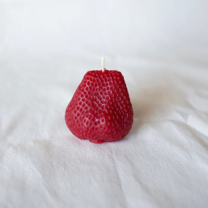 Large Strawberry Candles Set of 2
