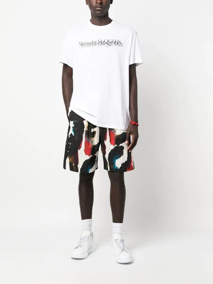 ALEXANDER MCQUEEN Logo Stamp T-shirt White - MAISONDEFASHION.COM
