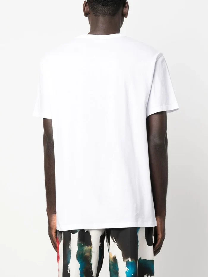 ALEXANDER MCQUEEN Logo Stamp T-shirt White - MAISONDEFASHION.COM
