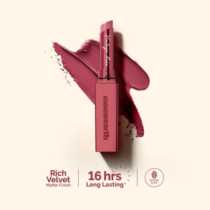 Luxe Matte Long Stay Lipstick with Passion Fruit Oil & Vitamin E -2g | Vintage Rose