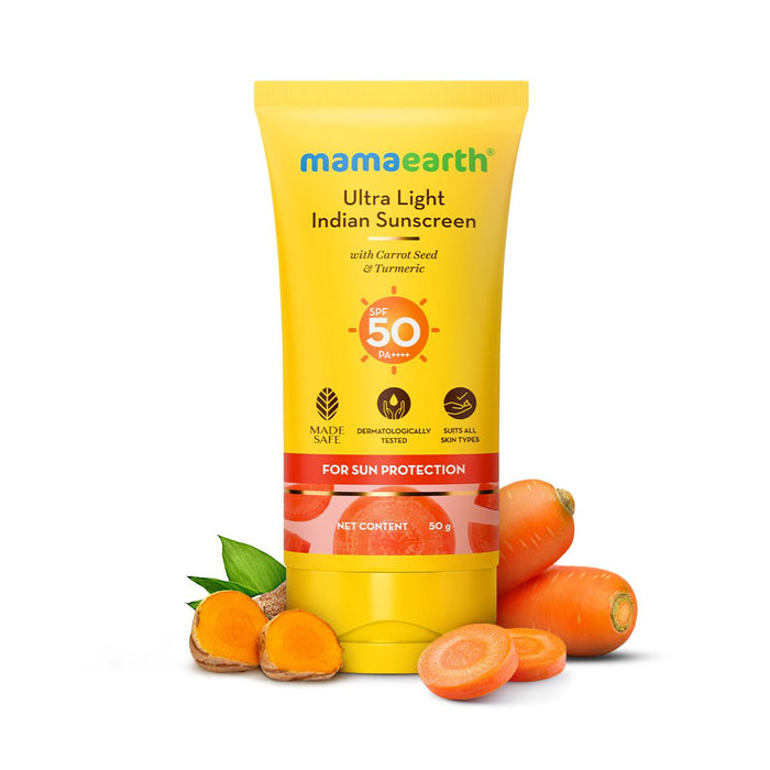 Mamaearth Ultra-Light Indian Sunscreen SPF 50 PA++++