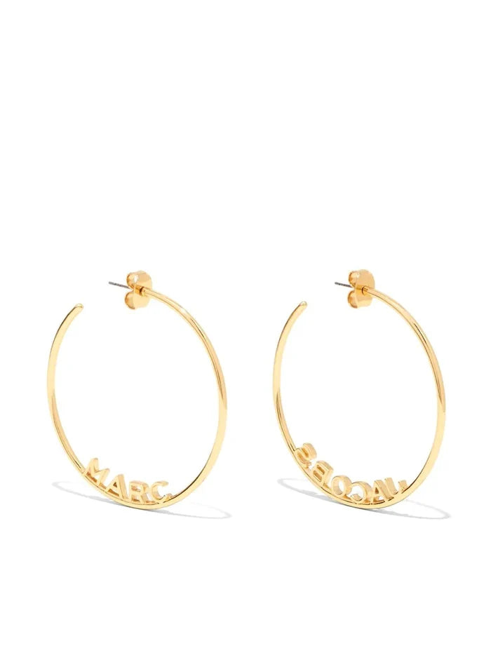 MARC JACOBS WOMEN The Monogram Hoops Gold - MAISONDEFASHION.COM