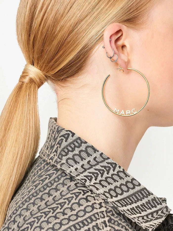 MARC JACOBS WOMEN The Monogram Hoops Gold - MAISONDEFASHION.COM