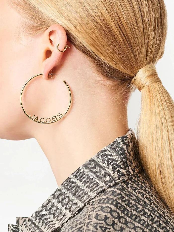 MARC JACOBS WOMEN The Monogram Hoops Gold - MAISONDEFASHION.COM