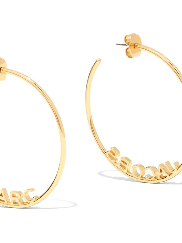 MARC JACOBS WOMEN The Monogram Hoops Gold - MAISONDEFASHION.COM