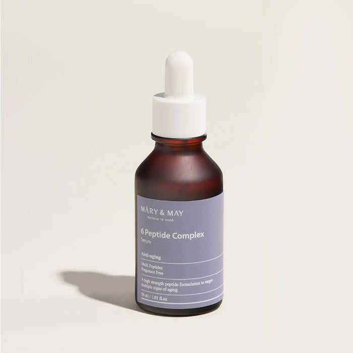 Mary&May 6 Peptide Complex Serum asian authentic genuine original korean skincare montreal toronto calgary canada thekshop thekshop.ca natural organic vegan cruelty-free cosmetics kbeauty vancouver free shipping clean beauty routine skin makeup kpop stayz stan fandom photocard stray kids treasure ateez atiny