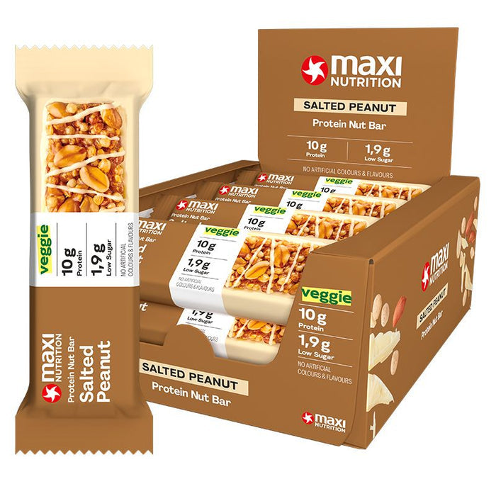 Maxi Nutrition Veggie Protein Nut Bar Salted Peanut 46G- Box of 12pcs Maxi Nutrition