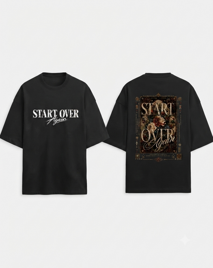 Men's Black Terry Oversized T-Shirt