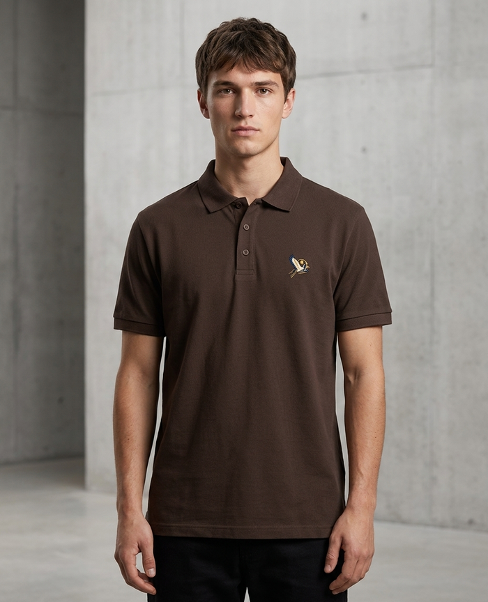 Men's Premium Embroidered Crane Polo T-Shirt | ZEYRAVO product image