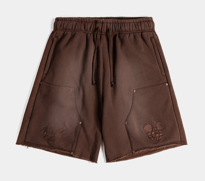 Mickey and Friends Traveler By Shoe Palace World Class Fleece Mens Shorts (Brown/Brown)