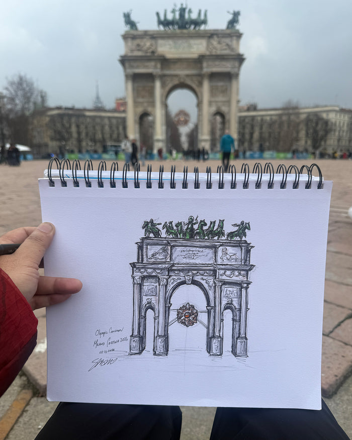 Milano-Cortina 2026 Cauldron Ink Sketch Art