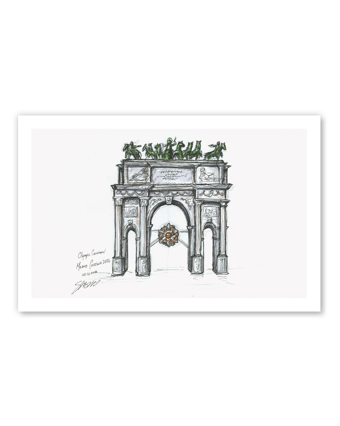Milano-Cortina 2026 Cauldron Ink Sketch Art