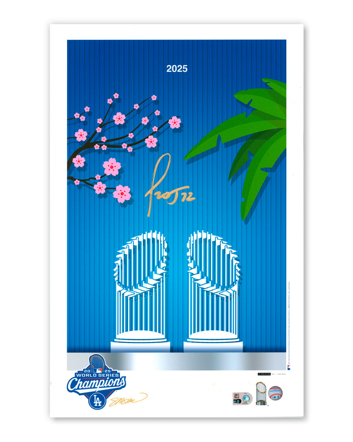 Minimalist 2025 World Series Champions - Miguel Rojas Autographed - Authenticated