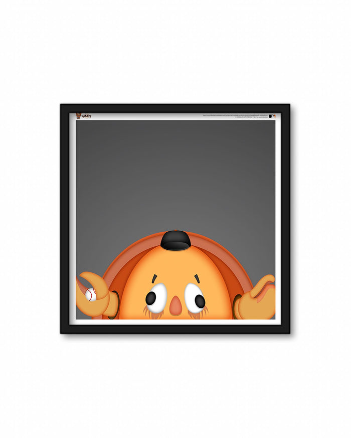 Minimalist Crazy Crab Square Poster Print