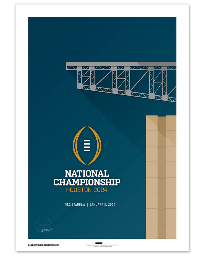 Minimalist NRG Stadium - 2024 College Football Playoff Championship Game