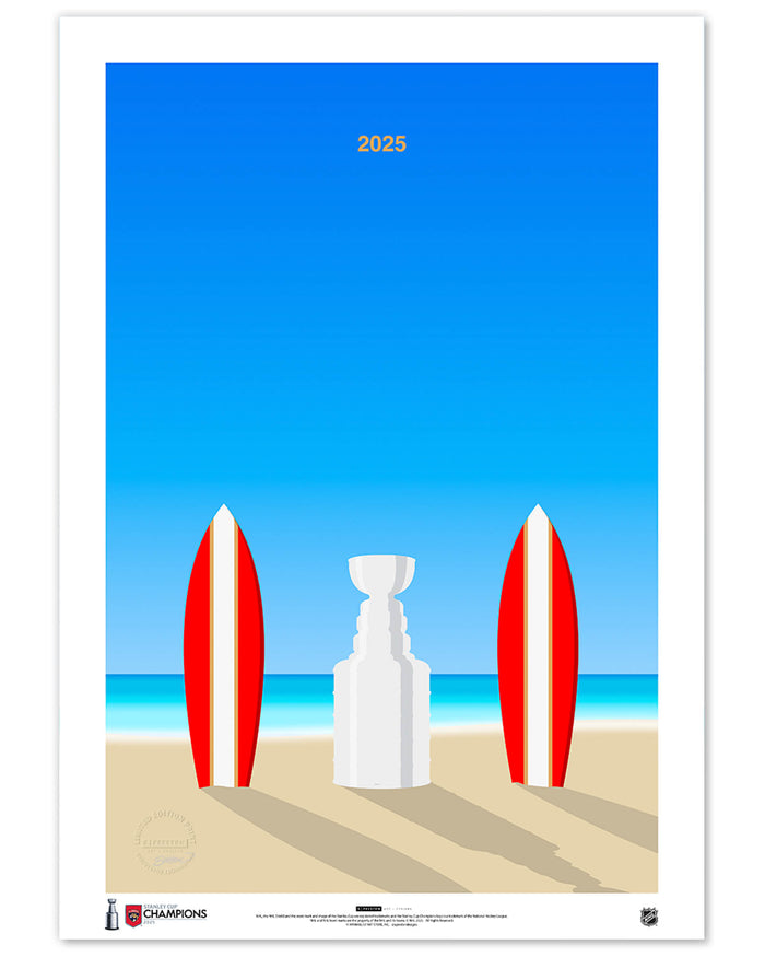 2025 Stanley Cup Florida Panthers championship art print by S. Preston, officially licensed NHL wall art