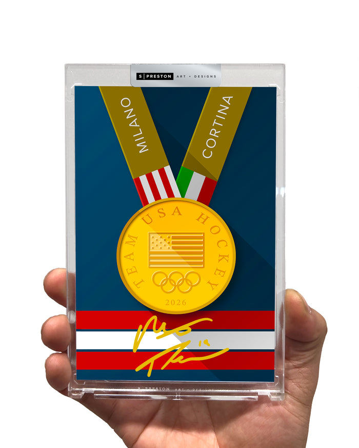 Minimalist Team USA 2026 Hockey Gold Medal Autographed Print